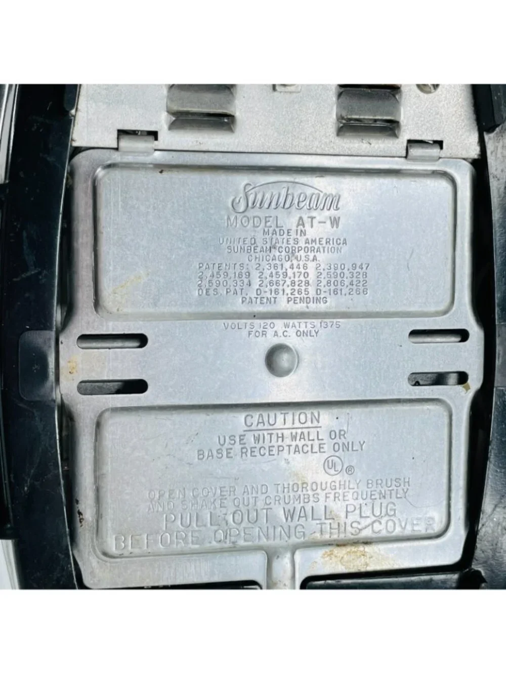 NEEDS REPAIR / NON-WORKING Sunbeam AT-W Chrome Toaster Radiant Shade Auto Drop